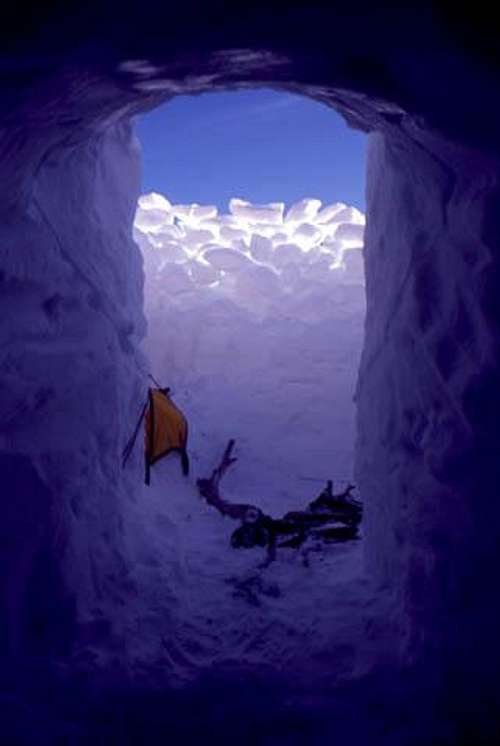 A view from the snowcave just...