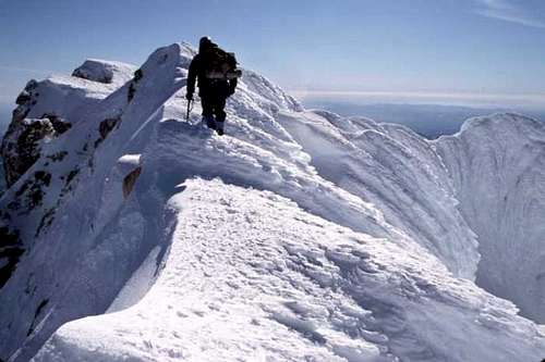 walking along summit ridge...