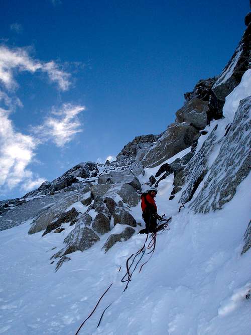 On the NE-face of the Aiguille Carrée