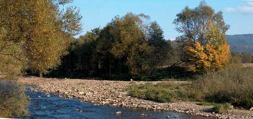 Fine river on the road near Pilsko