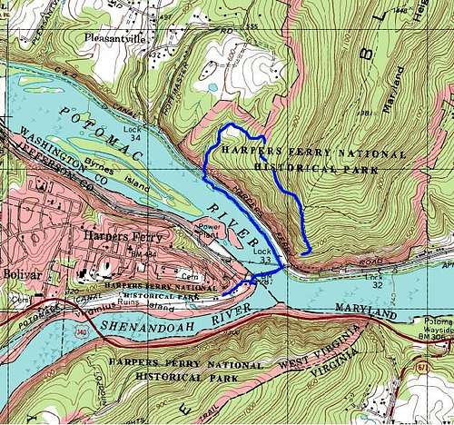 Map of the Harpers Ferry area...