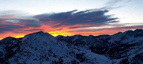 sunrise over Wolverine and Albion Basin