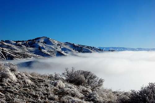 Lucky peak above the clouds