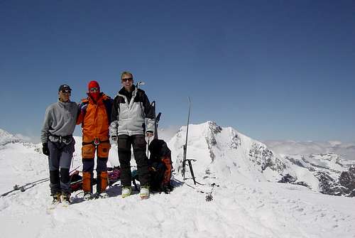 On the summit of Piz Palü 3901m