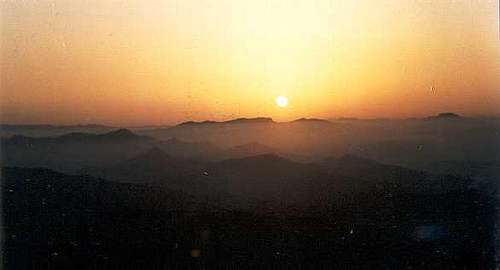 Sunset from the top of the Peñas de Haya