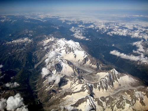 Aerial view of the Mont Blanc Group