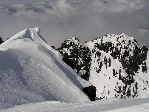 Cornices at the summit.