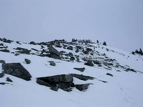 Ascending the southern ridge on Granite