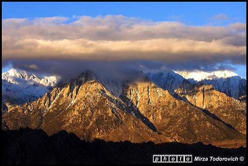 Clouds covering Lone Pine...