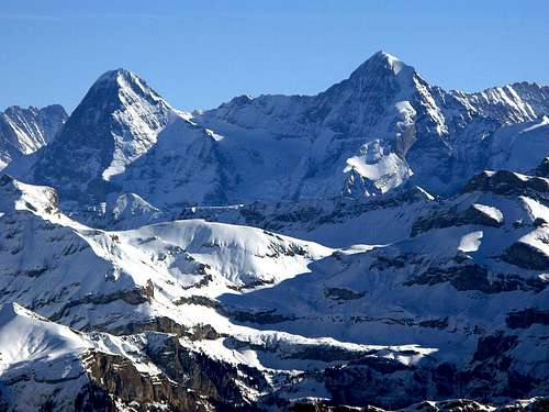 Eiger 3970m  and Mönch 4107m