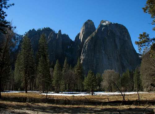 Cathedral Spires and Cathedral Rocks