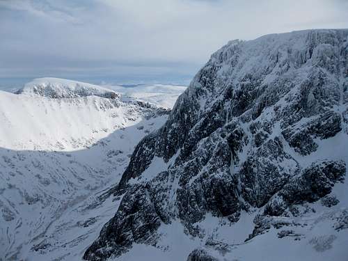 Tower Ridge & NE Buttress from Ledge Route