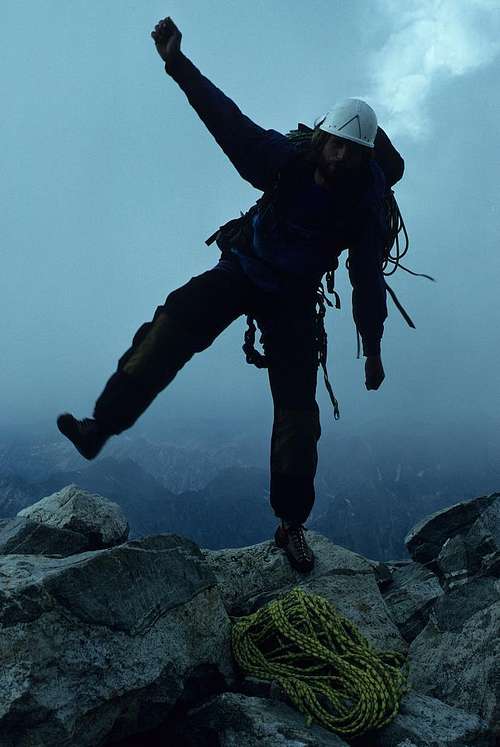 Tim on the summit of the Grand Teton