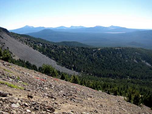 Looking at the Crater Lake Rim From Mt Thielsen