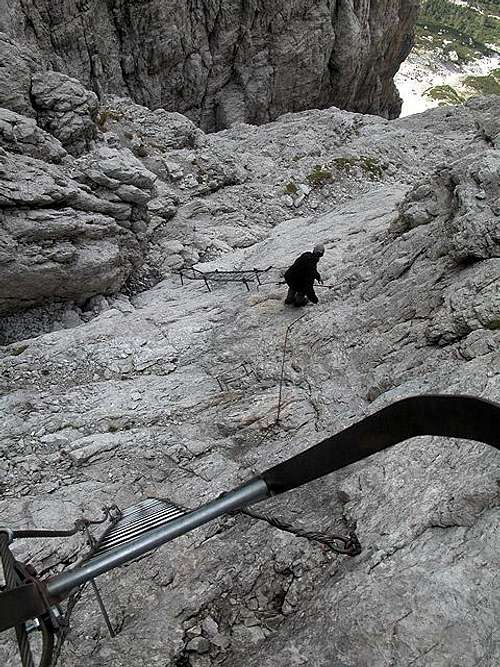 Getting down into the gully...