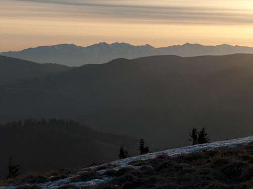 Sunrise from the top of Borišov, looking East to the <a href=