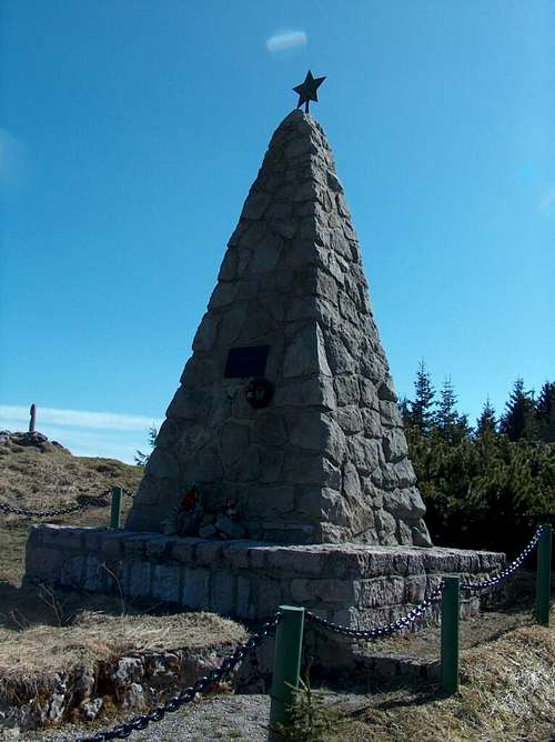 Communist memorial about the Veľká Fatra Slovak resistants during 2nd war.