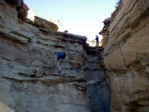Dropping into the canyon....