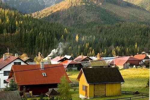 Houses on the Slovak piedmont of the High Tatras
