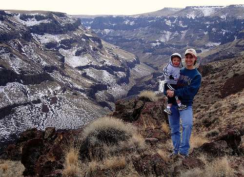 family winter hike