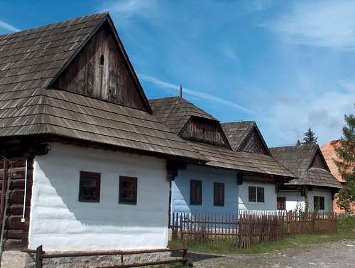 Traditional Liptov houses in the Pribylina folk museum
