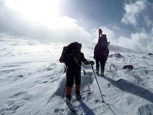 toward the first hut of Damavand's North Face