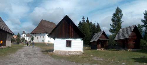 Traditional Liptov houses in the Pribylina folk museum
