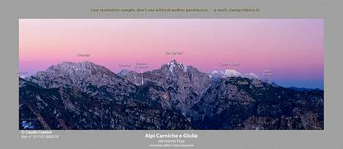 Alpi Giulie e Carniche dal Monte Flop