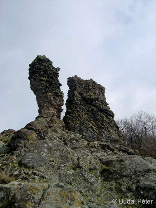 Volcanic rock towers in the side of Prédikálószék