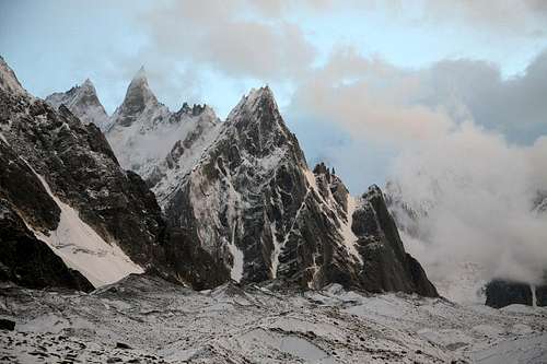 Sharp Peaks of Baltoro Glacier, Karakoram, Pakistan