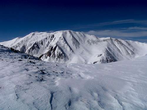 Bald Mountain and wind-sculpted snow