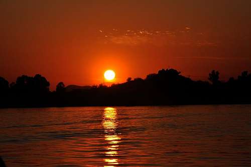 Sun Setting at Khanpur Dam