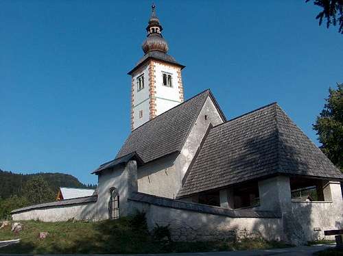 The church of Stara Fužina on Bohinj lake