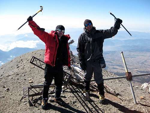 jesse and trevor on the summit of orizaba