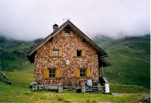 The Feldnerhütte (2182 m.) in...