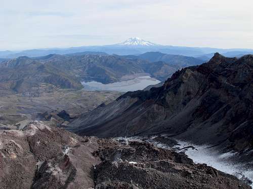 Crater Rim And Mount Rainier