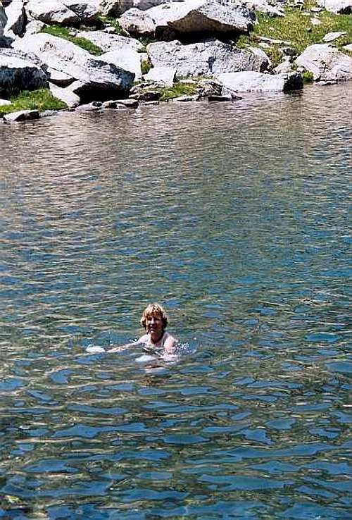 Swimming in the lake of Colomers