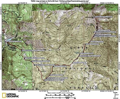 Map of Tibble Fork route