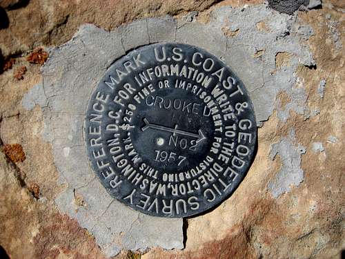 Sykes Mountain summit marker