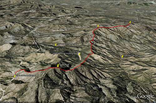Cole Point, Mt. Emma, Old Mt. Emma - Google Earth Rendition