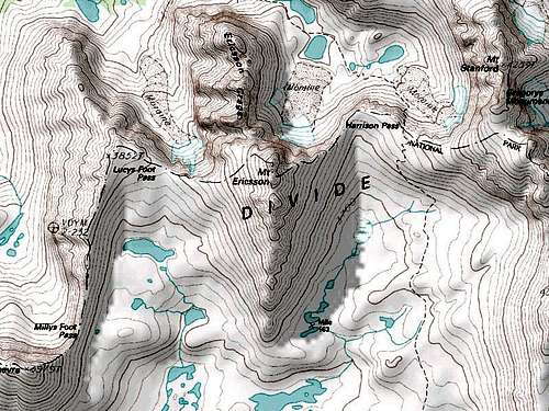 Topo Map of Mount Ericsson