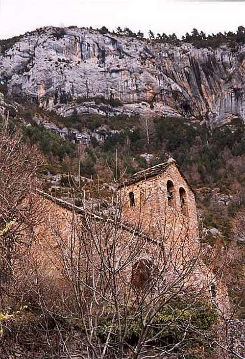 The abandonned church of Lamiana, Gargantas de Escuaín, Spannish Pirenees.