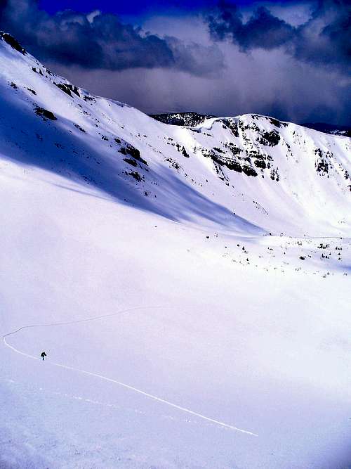 Ski ascent to Kletting's East Ridge