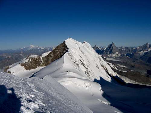 Mt. Blanc, Lyskamm & Matterhorn from Parrotspitze