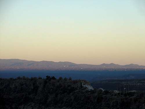 Mountains above Santa Fe from Otowi Mesa