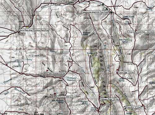 Map of North Trout Creek Range