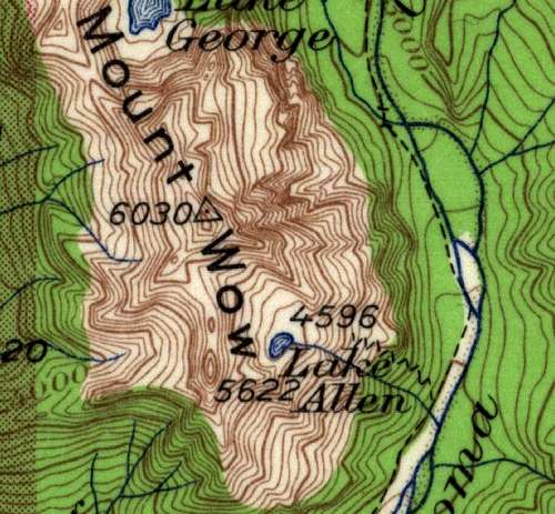 1924 Topo showing Lake Allen trail