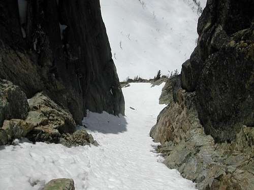 Looking down the SW Col.