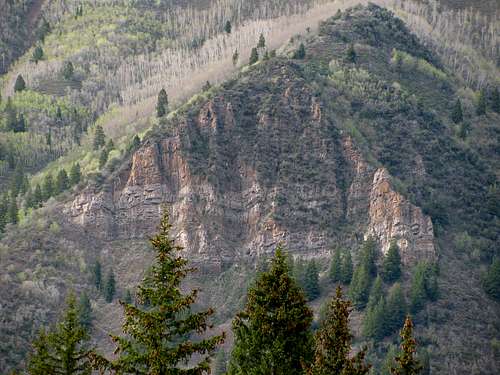 Big Cottonwood rock formation across from Mineral Fork