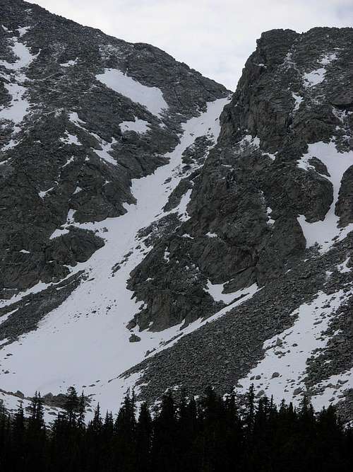 The Approach Couloir from Como Lake